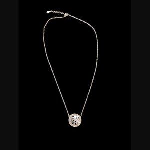 925 Sterling Silver Tree Of Life Mother Of Pearl CZ Halo Pendant Necklace 18.75"